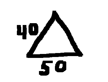 triangle, with size estimates