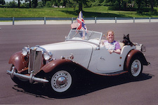 Peg and Scotty in the MG