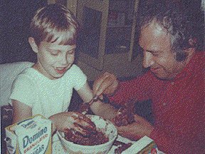 Robby, making brownies with Seymour