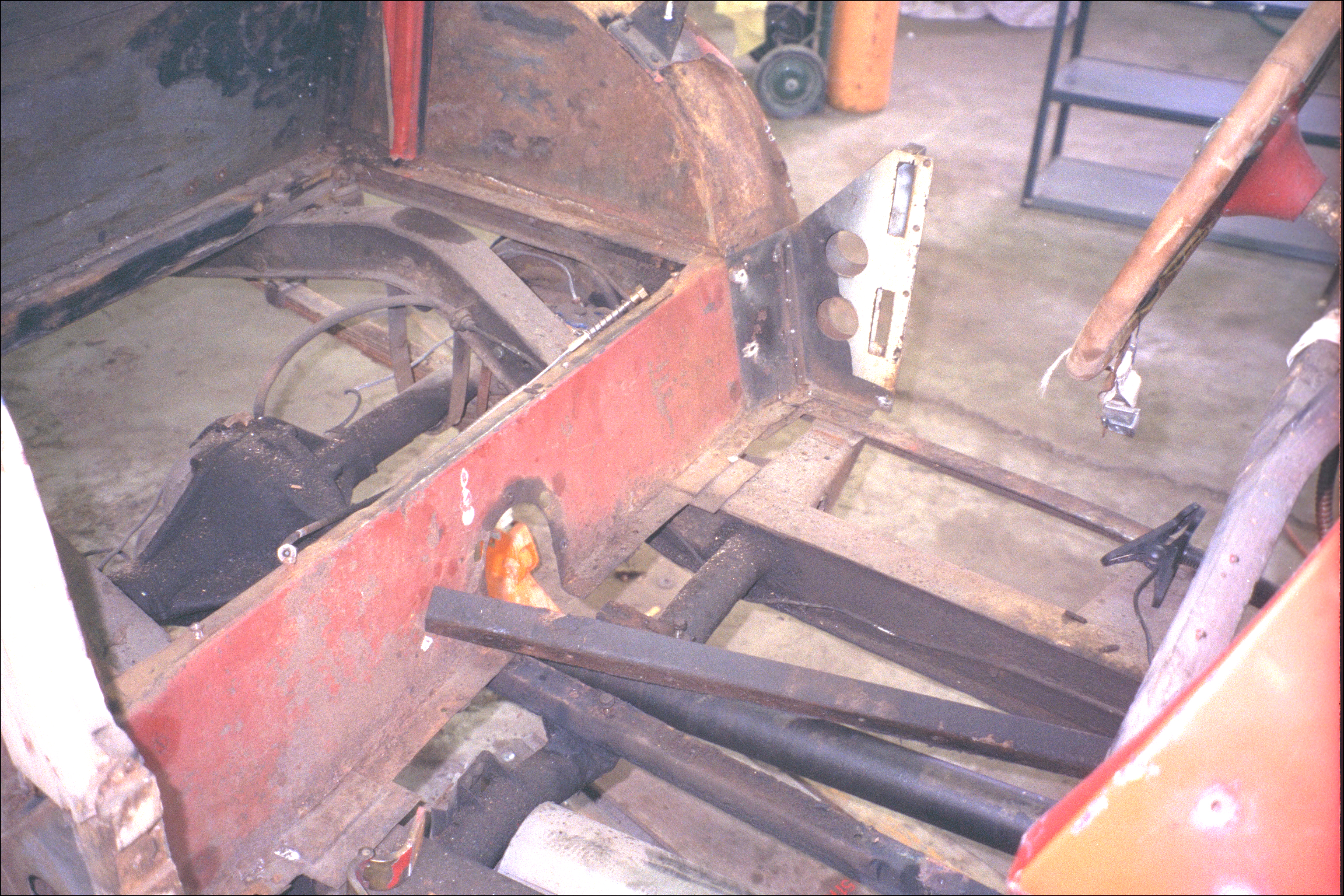 Drive shaft, with angle iron shaft supports